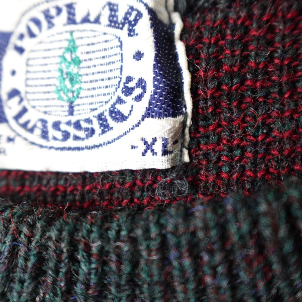 Vintage Poplar Classics Sweater Men's XL Multicolor Knit 100% Acrylic Made USA - Picture 4 of 10